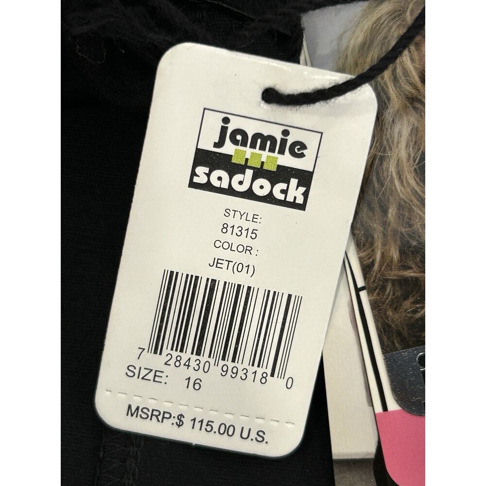 Jamie Sadock Capri Golf Pants Womens Size 16 Black Pull On Faux Leather Stripe - Picture 4 of 6